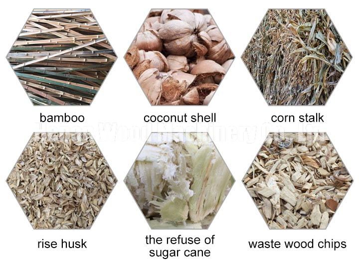 Raw materials of the wood briquette making machine