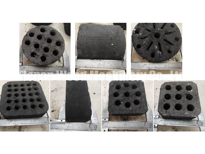 Honeycomb coal briquettes of many shapes